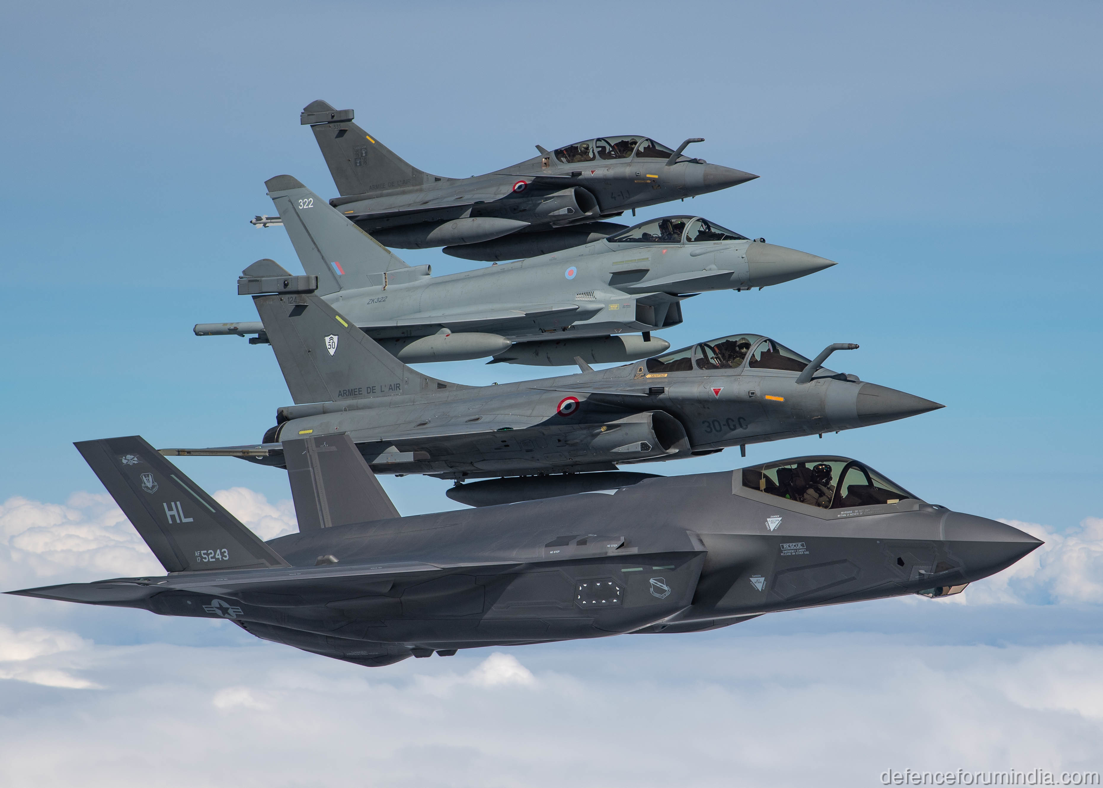 F-35A, two Dassault Rafales and a Royal Air Force Eurofighter typhoon.
